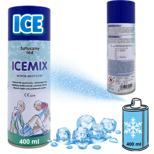 Sztuczny lód ICEMIX / SPRAY na stłuczenia 400 ml (12 puszek)