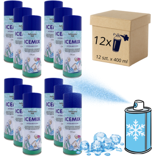 Sztuczny lód ICEMIX / SPRAY na stłuczenia 400 ml (12 puszek)