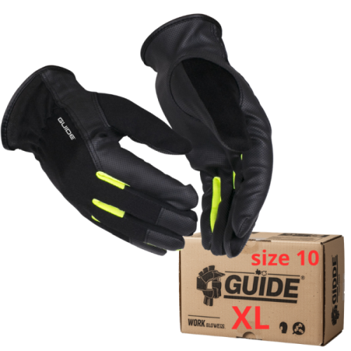 CIENKIE Rękawice OCHRONNE ROBOCZE ze skóry SYNTETYCZNEJ manualne  GUIDE 5152 [size 10 - XL]