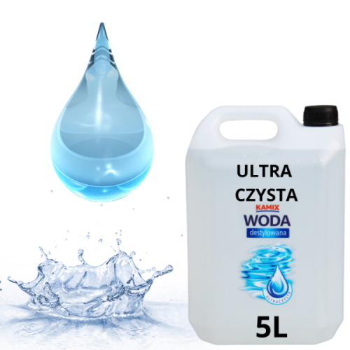Woda Destylowana ULTRA CZYSTA 5 litr (5000 ml) - KAMIX