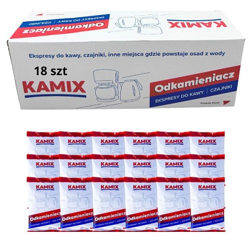 Kamix Odkamieniacz do czajników, ekspresów do kawy - SASZETKA 30g  - KARTONIK 18 sztuk