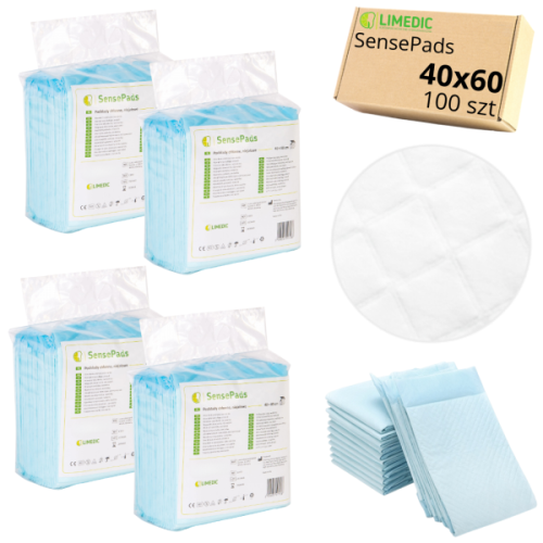 Podkłady CHŁONNE jednorazowe 40x60 cm HIGIENICZNE 100 szt. - SensePads