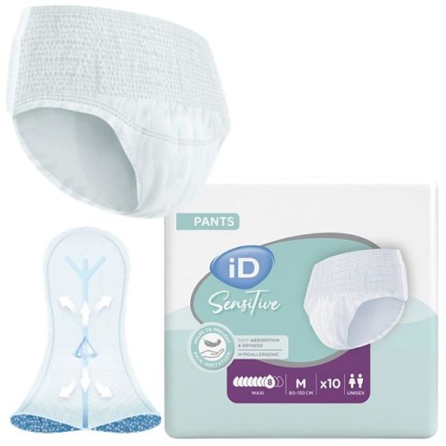 Majtki CHŁONNE dla dorosłych iD SENSITIVE MAXI PANTS 8 kropli rozmiar M