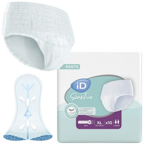 Majtki CHŁONNE dla dorosłych iD SENSITIVE MAXI PANTS 8 kropli rozmiar XL