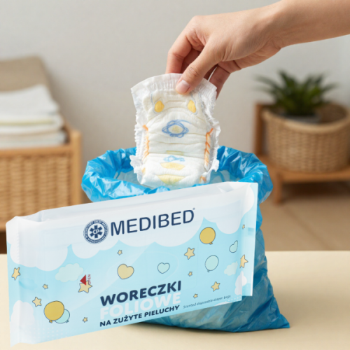 Woreczki ZAPACHOWE worki na ZUŻYTE PIELUCHY - MEDIBED 50 szt.