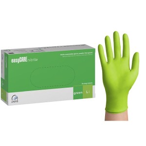 Rękawiczki ZIELONE BIO easyCARE Biodegradowalne nitrylowe bezpudrowe  - ZARYS 100 szt. [L]  