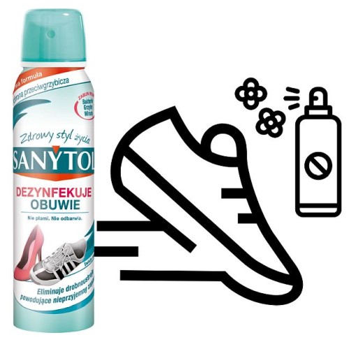 SANYTOL uniwersalny SPRAY dezynfekujący i odświeżający do OBUWIA 
