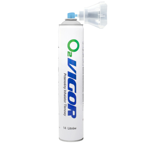 Tlen inhalacyjny 14L przenośny w aerozolu butla - O2 VIGOR 99%