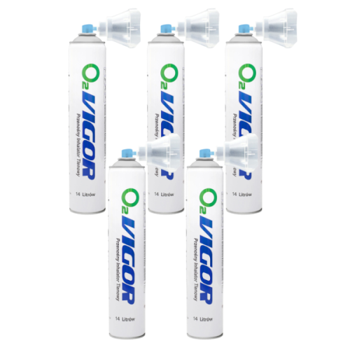 Tlen inhalacyjny 14L przenośny w aerozolu butla - O2 VIGOR 99%