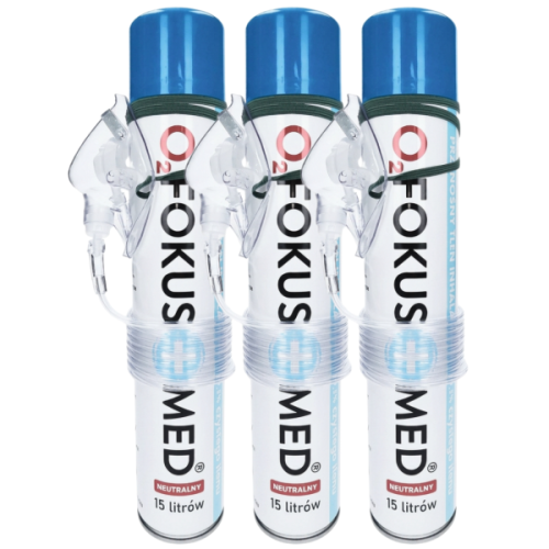 Tlen INHALACYJNY 15L w PUSZCE - 99,5%  TLENOTERAPIA - FOKUSMED