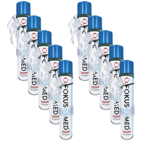 Tlen INHALACYJNY 15L w PUSZCE - 99,5%  TLENOTERAPIA - FOKUSMED