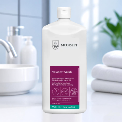 VELODES SCRUB Antybakteryjna emulsja do higienicznego mycia rąk 500 ml