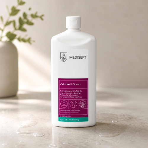 VELODES SCRUB Antybakteryjna emulsja do higienicznego mycia rąk 500 ml
