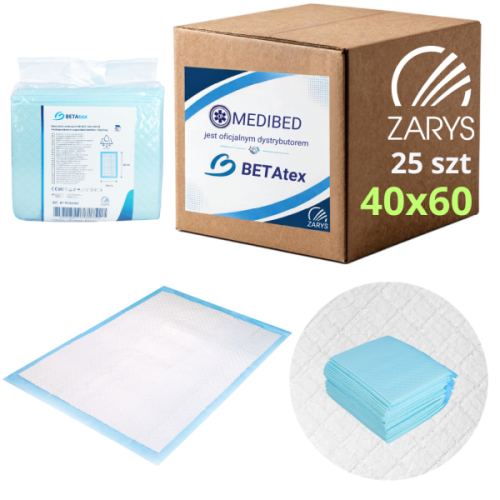Podkład chłonny z SUPERABSORBENTEM BETAtex 40x60 - 25 szt. / ZARYS