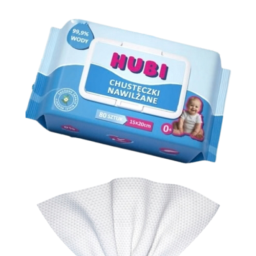 Chusteczki NAWILŻANE dla dzieci HUBI 99% CZYSTEJ WODY 80 szt. 