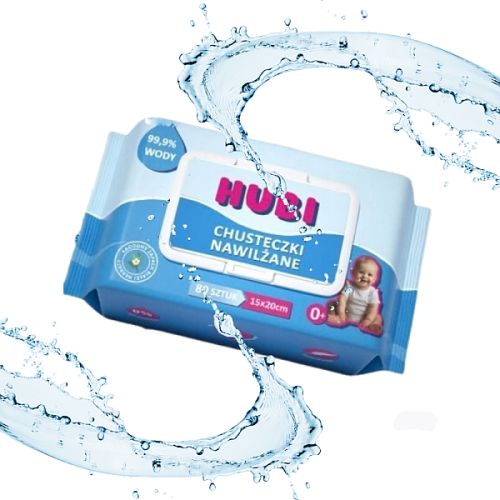 Chusteczki NAWILŻANE dla dzieci HUBI 99% CZYSTEJ WODY 80 szt. 