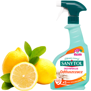 SANYTOL Spray DEZYNFEKUJĄCY do kuchni o zapachu cytrusów – ODTŁUSZCZACZ 500 ml