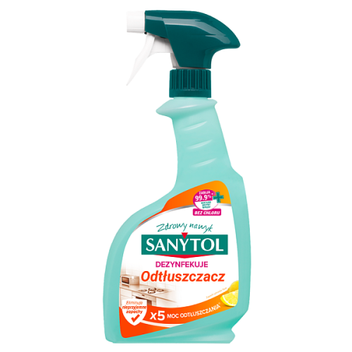 SANYTOL Spray DEZYNFEKUJĄCY do kuchni o zapachu cytrusów – ODTŁUSZCZACZ 500 ml