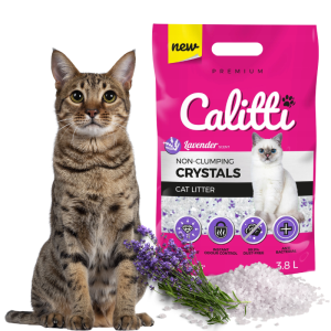 Żwirek silikonowy CALITTI CRYSTALS LAVENDER 3.8L [1 op].