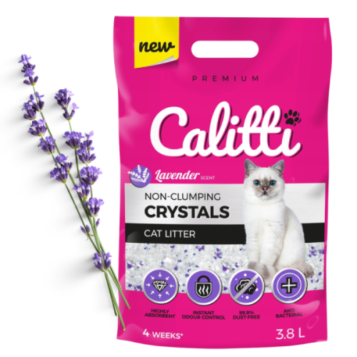 Żwirek silikonowy CALITTI CRYSTALS LAVENDER 3.8L [1 op].