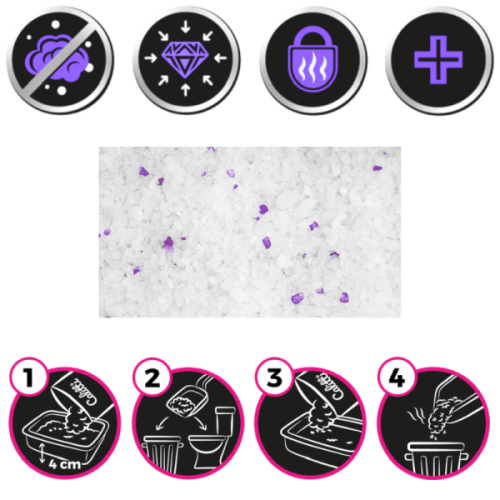 Żwirek silikonowy CALITTI CRYSTALS LAVENDER 3.8L [1 op].