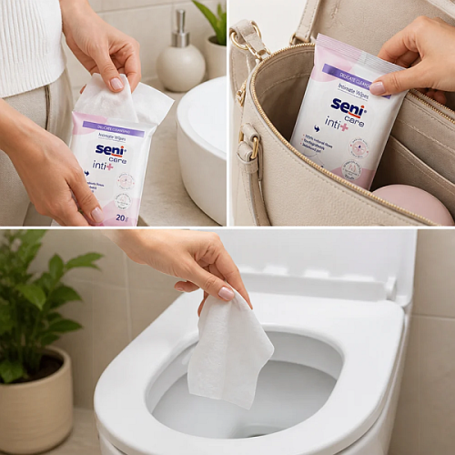 Chusteczki do higieny intymnej Seni Care Inti+ BIODEGRADOWALNE
