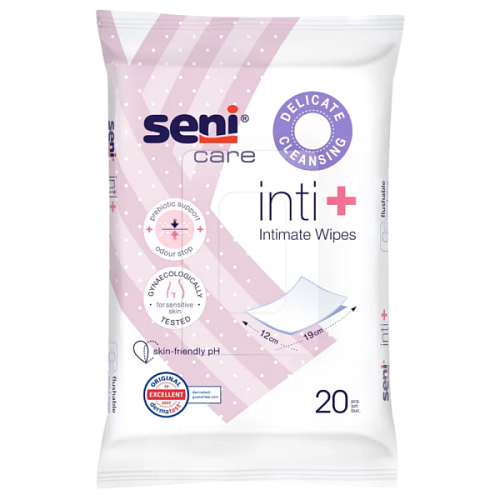 Chusteczki do higieny intymnej Seni Care Inti+ BIODEGRADOWALNE